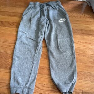 Nike Kids Gray Jogger Sweatpants with White Logo size M